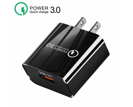 CHARGER003  18w Fast Charging 5V 3A 9V 2A 12V 1.5A QC Plug USB Port Wall Adapter Charger for Android IOS Phone